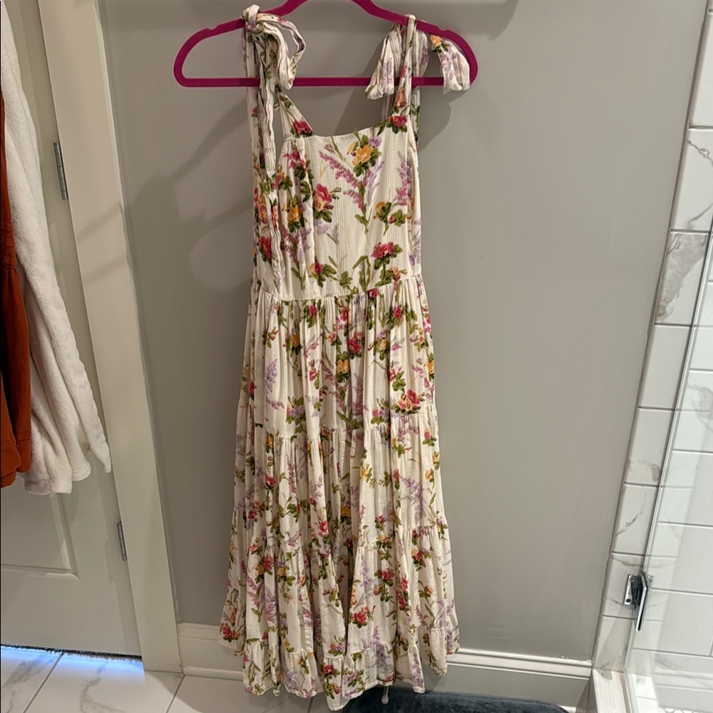 Floral Sleeveless Dress with Tie Straps